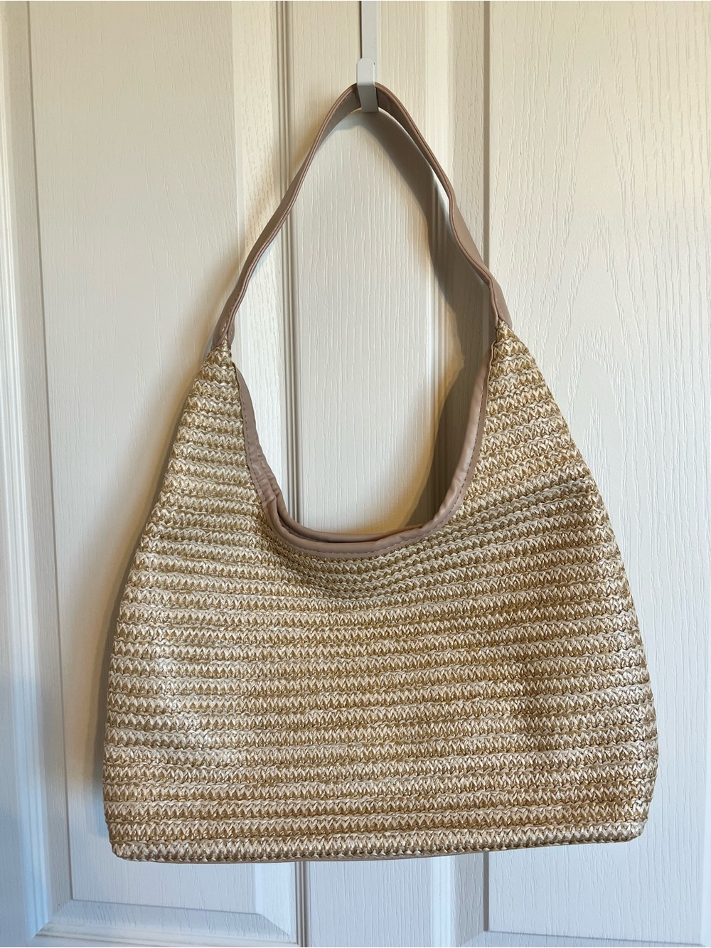 Woven Straw Tote Handbag
